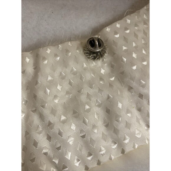 Vintage Genuine White Rabbit Fur Collar Scarf Pin Hooks Regency Luxury Feminine - Picture 3 of 8